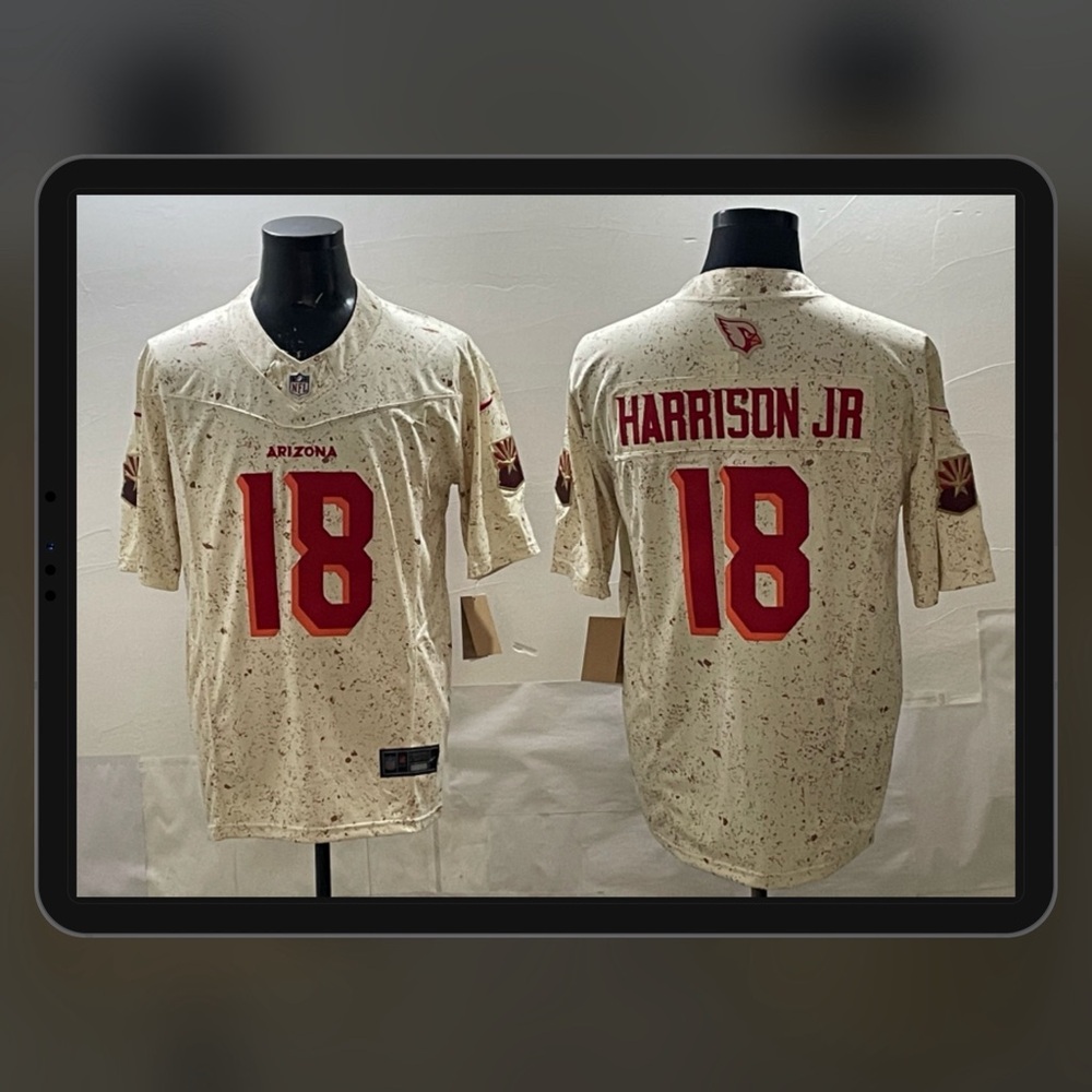 Men‘s NFL Arizona Cardinals #18 Marvin Harrison Jr. 2025 Rivalry F.U.S.E Jersey